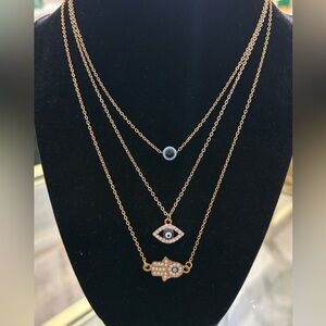 Evil Eye Layered Necklace (3pc)